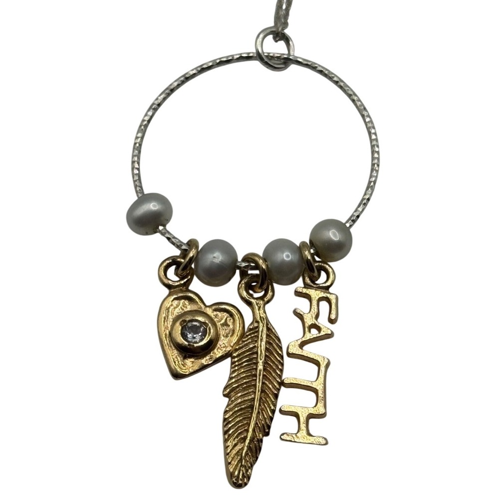 Didae Israel Sterling Silver Faith Hope Love Necklace Charm‎ Pendant Necklace